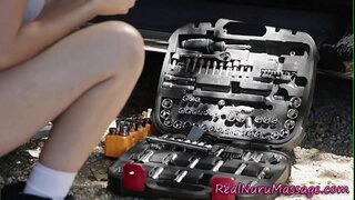 Schlug Masseurin wichst